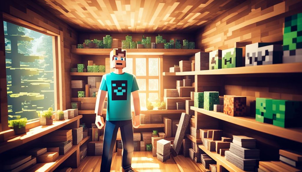 building bookshelves in Minecraft